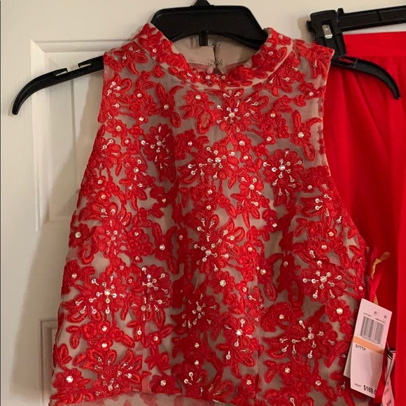 Macy's Dresses Red 2 Piece High Low Evening Gown Poshmark